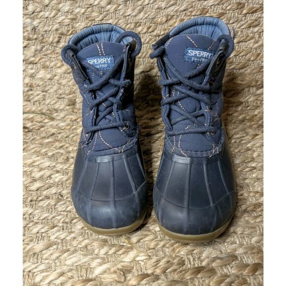 Sperry Boots Youth 13 M Port Quilted Duck Winter Ankle Lace Up Blue Outdoor - Picture 5 of 9